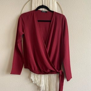 Red Wrap Top